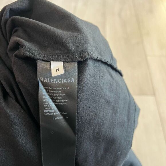 BALENCIAGA unisex black distress shirt size m - Picture 10 of 14
